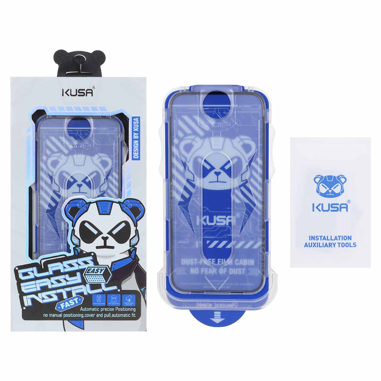 محافظ صفحه نمایش شیشه ای اورجینال Kusa - Magic Glass Box مدل Apple iPhone 16 (پک دار)