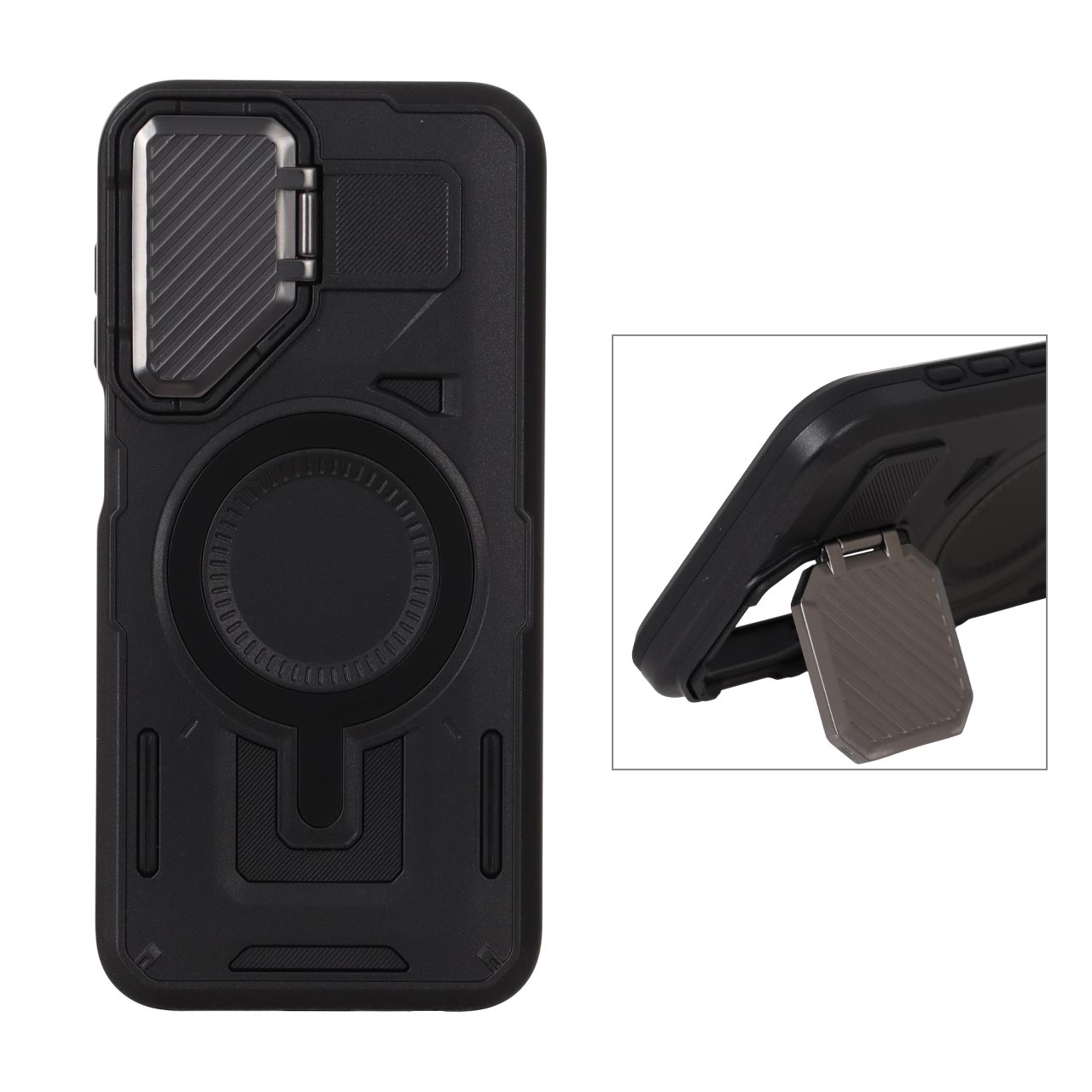 قاب Defender پشت سخت محافظ لنزدار فلزی مدل Samsung Galaxy A15 - مشکی - NTC