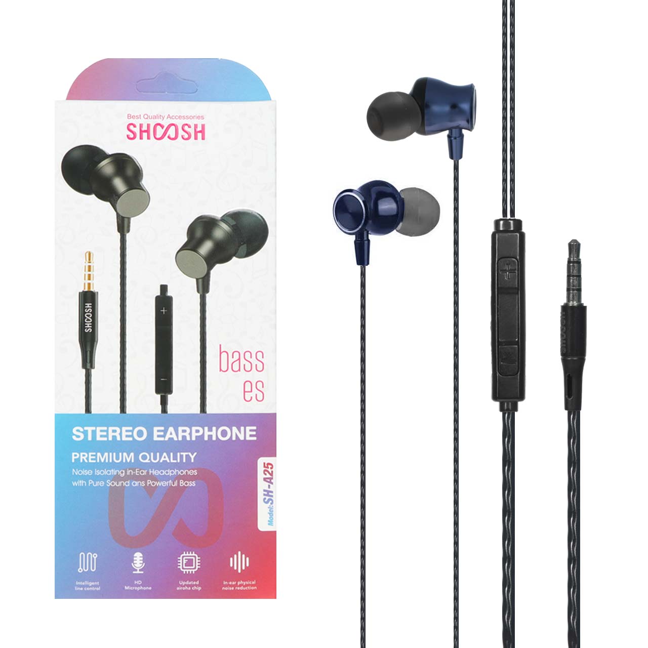 هندزفری باسیم Shoosh مدل SH-A25 - سرمه ای - SMO