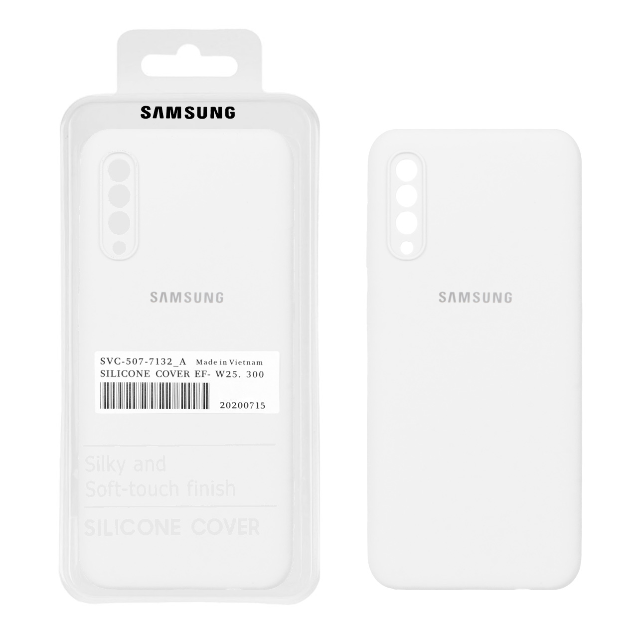 قاب سیلیکونی پاک کنی اورجینال درجه یک Samsung Galaxy A50 / A50s / A30s - سفید (پک دار)