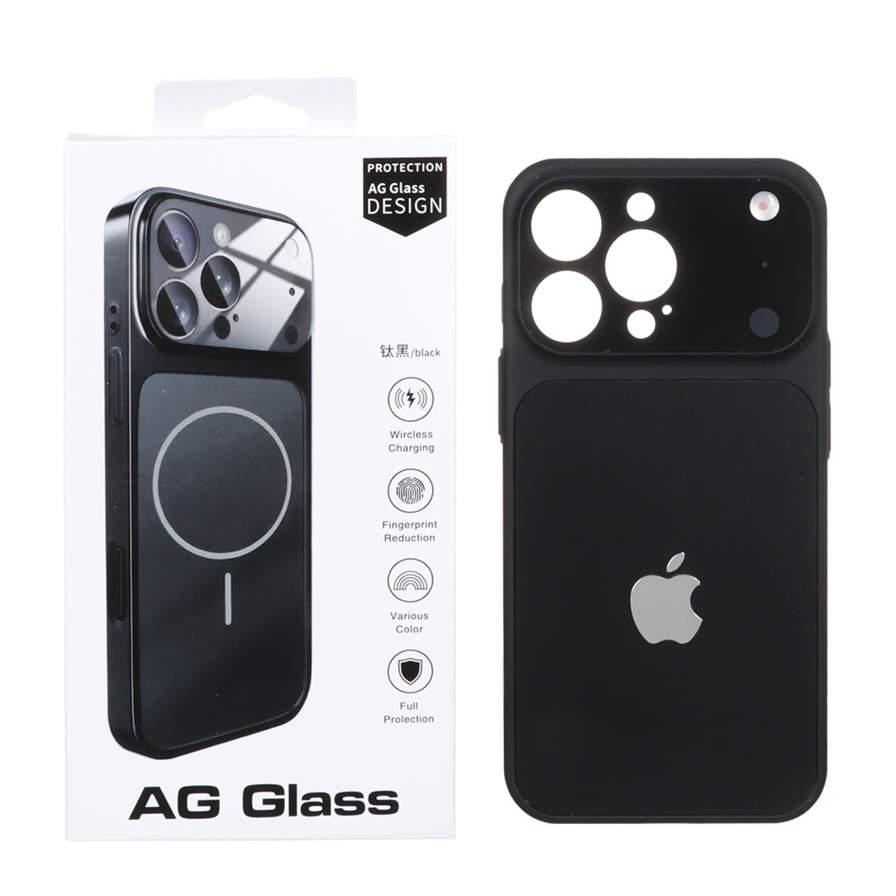 قاب اورجینال AG Glass محافظ لنز برجسته شیشه ای Apple iPhone 13 Pro - مشکی (پک دار)