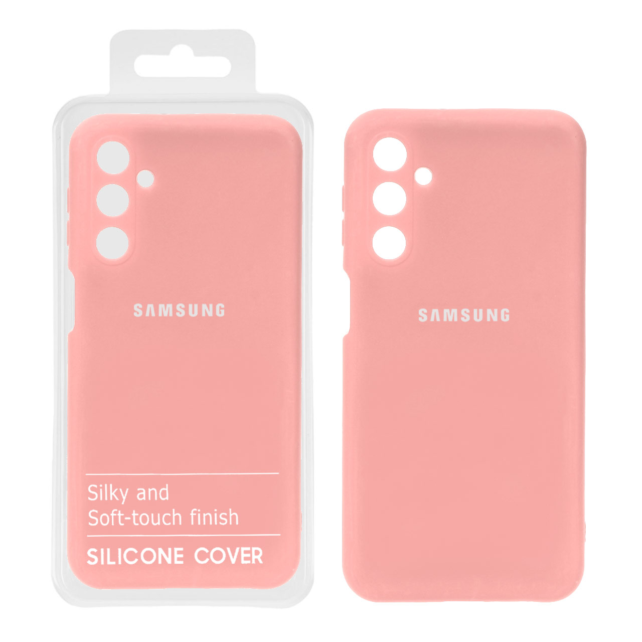 قاب نیو سیلیکون محافظ لنزدار Samsung M34 - RFF - صورتی کرم (پک دار)