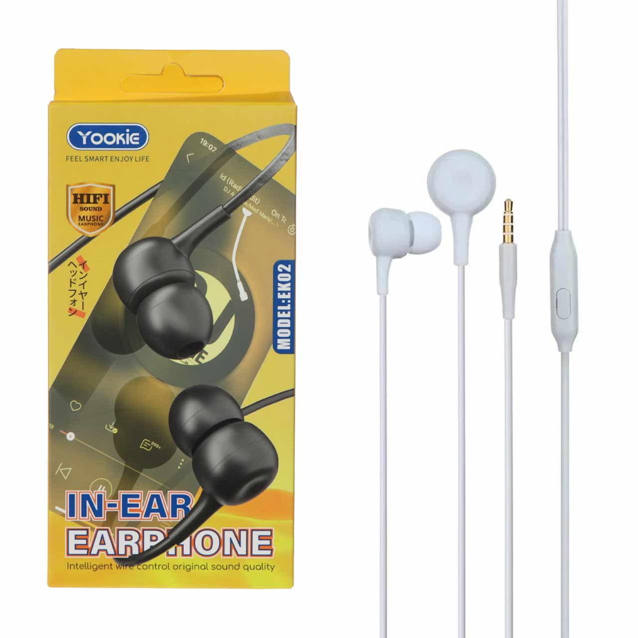 هندزفری باسیم Yookie مدل EK02 - سفید - RYL