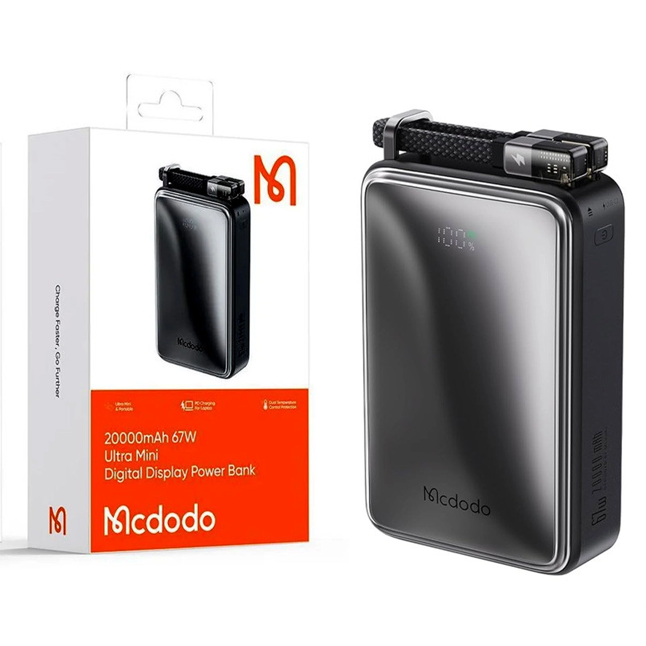 پاوربانک PD و فست شارژ Mcdodo 20000mAh مدل MC-433 67W - مشکی (گارانتی متین)