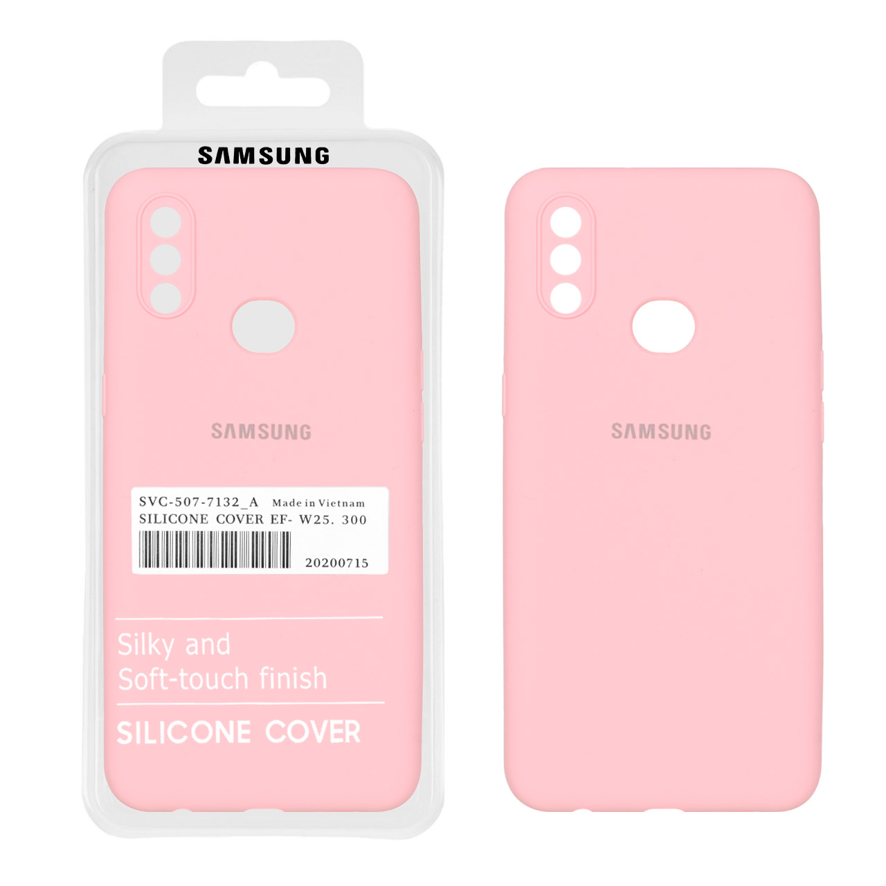 قاب سیلیکونی پاک کنی اورجینال درجه یک Samsung Galaxy A10s / M01s - صورتی (پک دار)