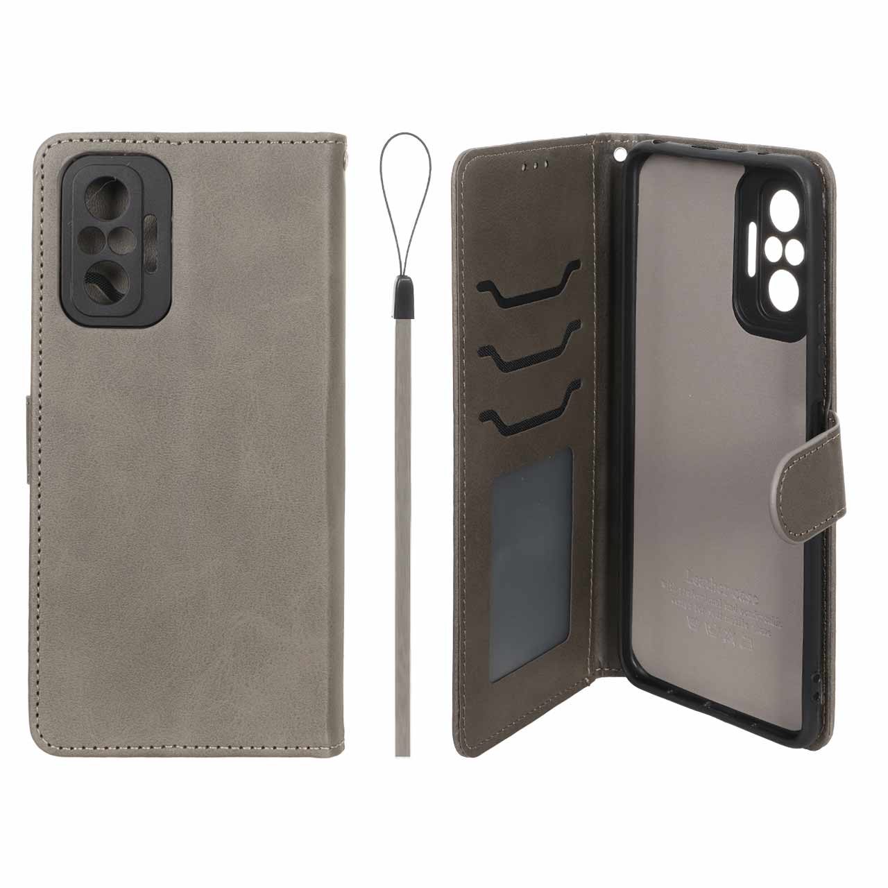 کیف موبایل مگنتی درجه یک داخل خز MNC Plus مدل Xiaomi Redmi Note 10 Pro 4G / Redmi Note 10 Pro Max - خاکستری