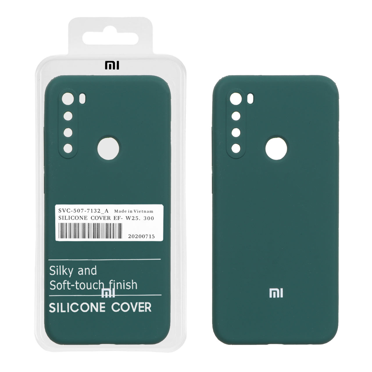 قاب سیلیکونی پاک کنی اورجینال درجه یک Xiaomi Redmi Note 8 - سبز تیره (پک دار)