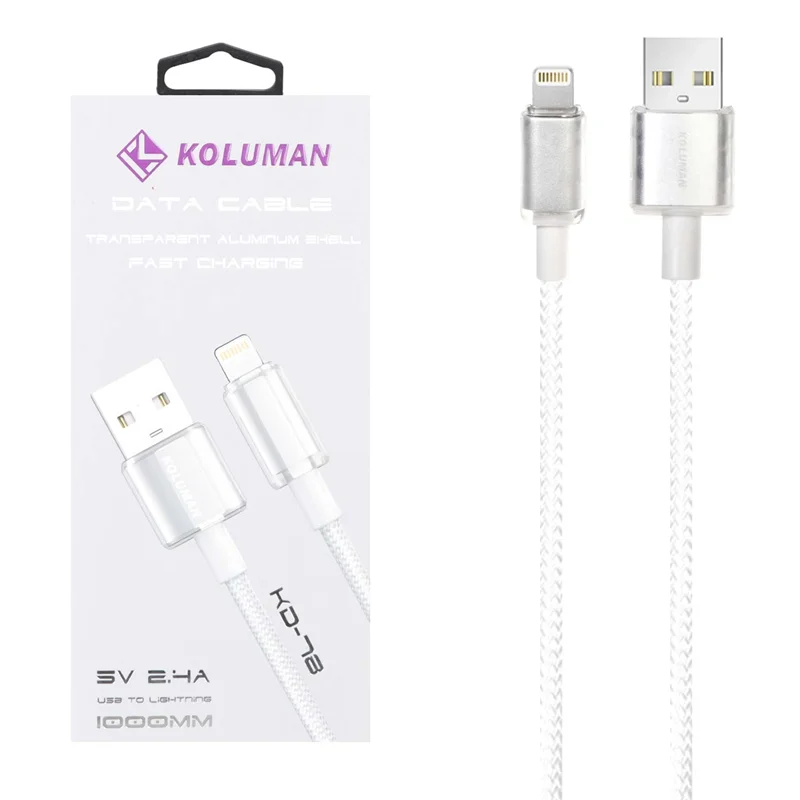 کابل شارژ فست آیفون Koluman مدل KD-78 - سفید (گارانتی یکساله PMC)