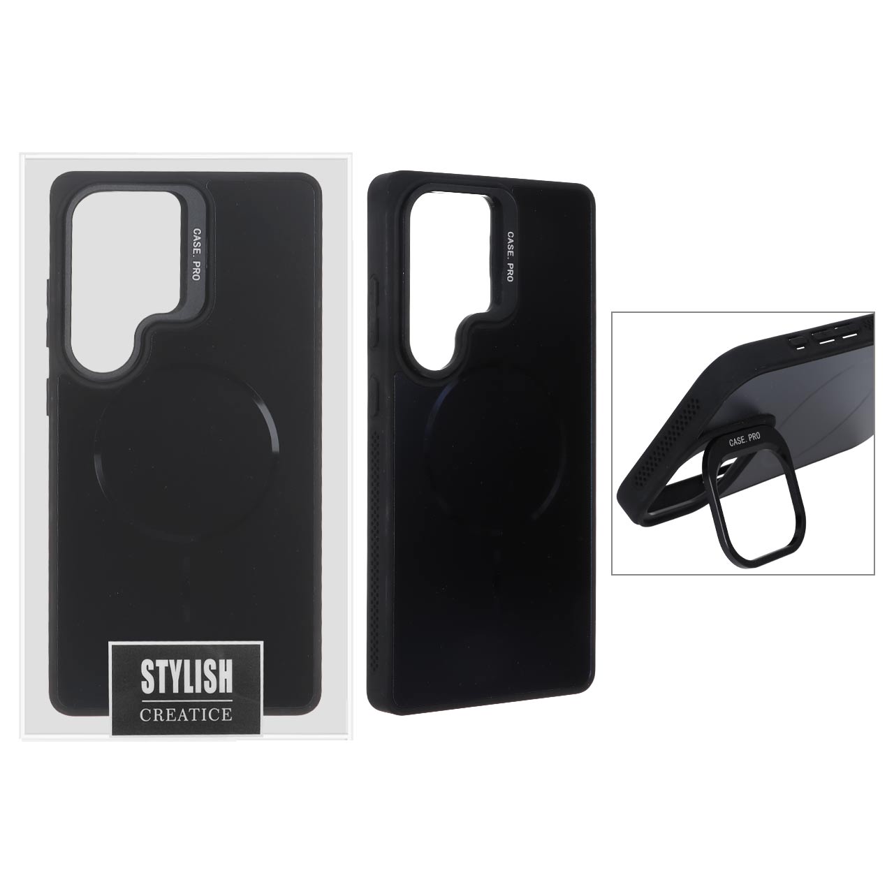 قاب اورجینال PVD Case Pro استندشو MagSafe مدل Samsung Galaxy S25 Ultra - مشکی (پک دار)