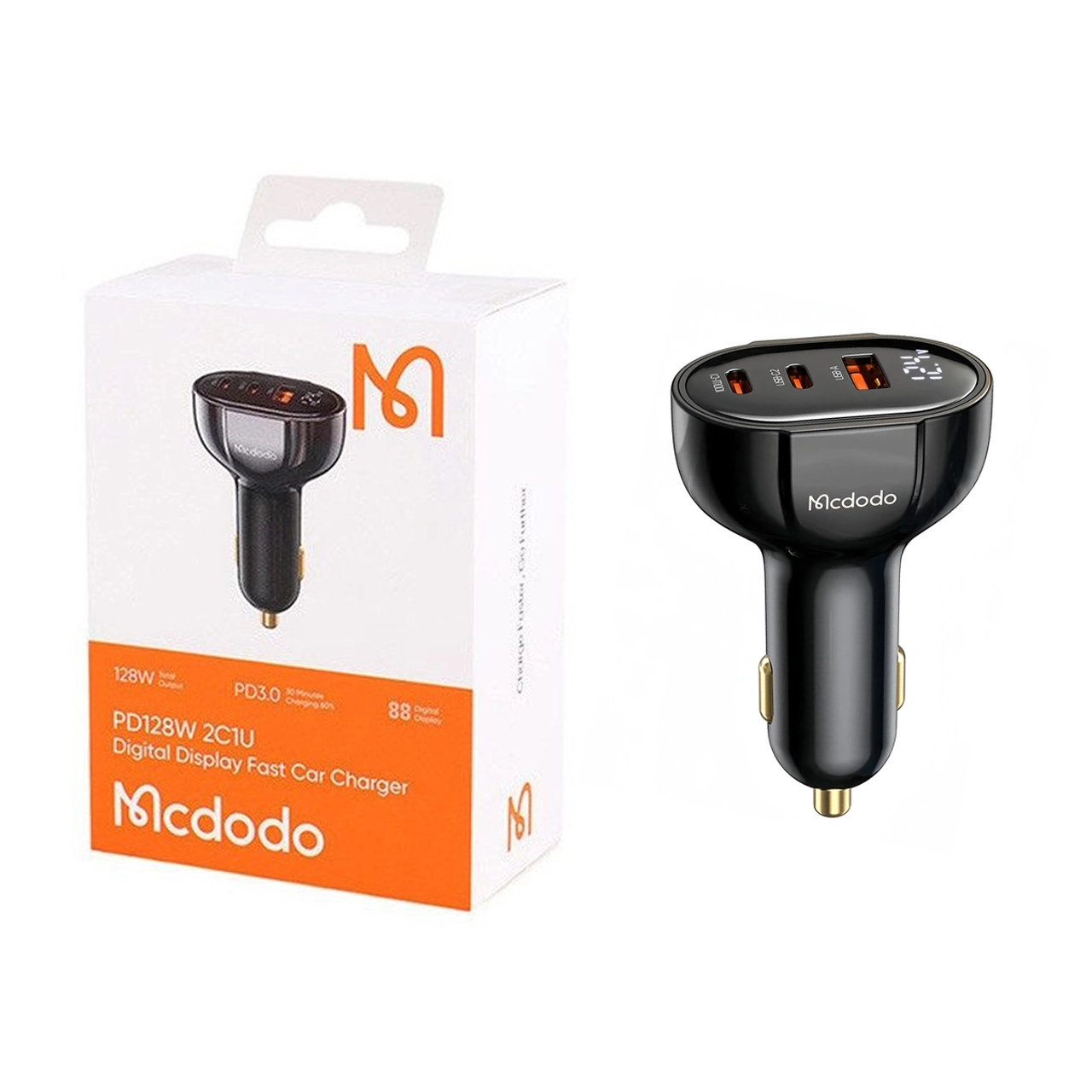 شارژر فندکی PD و فست سه پورت Mcdodo مدل CC-445 128W - مشکی (گارانتی متین)