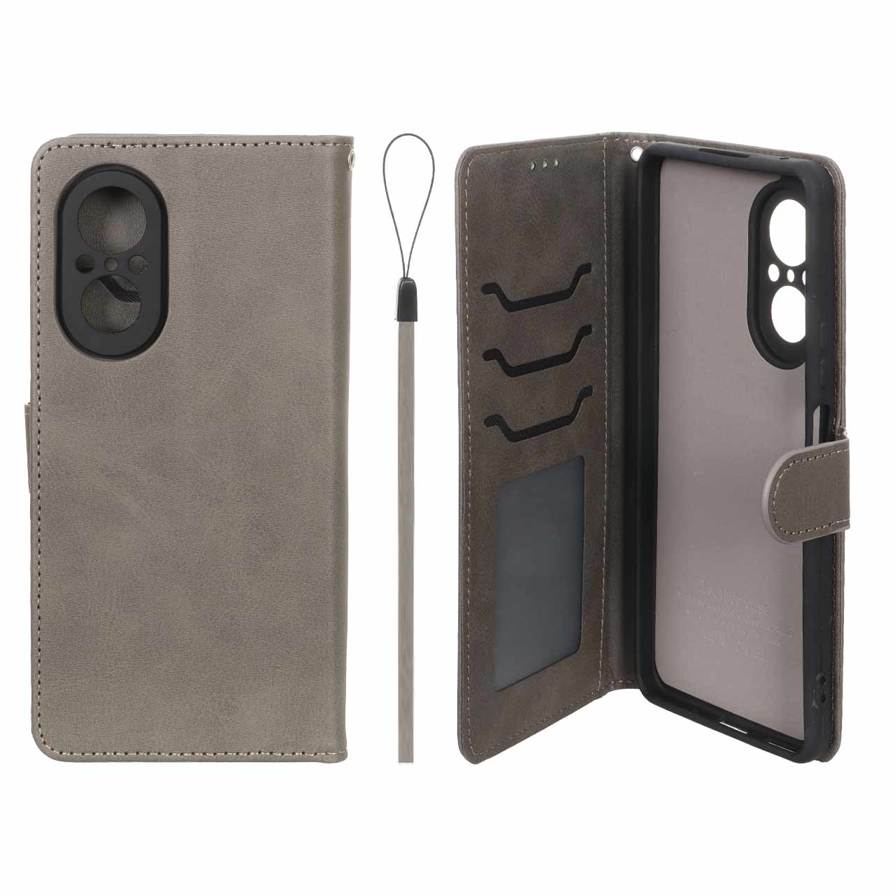 کیف موبایل مگنتی درجه یک داخل خز MNC Plus مدل Huawei Nova 9 SE - خاکستری