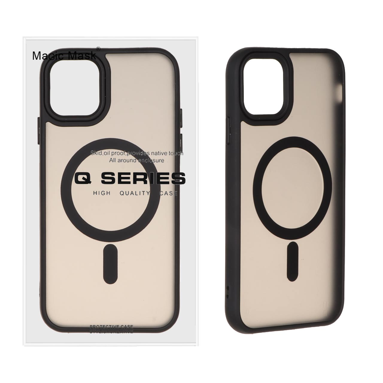 قاب اورجینال Magic Mask مات Magsafe بلک لنز Apple iPhone 11 - مشکی (پک دار)