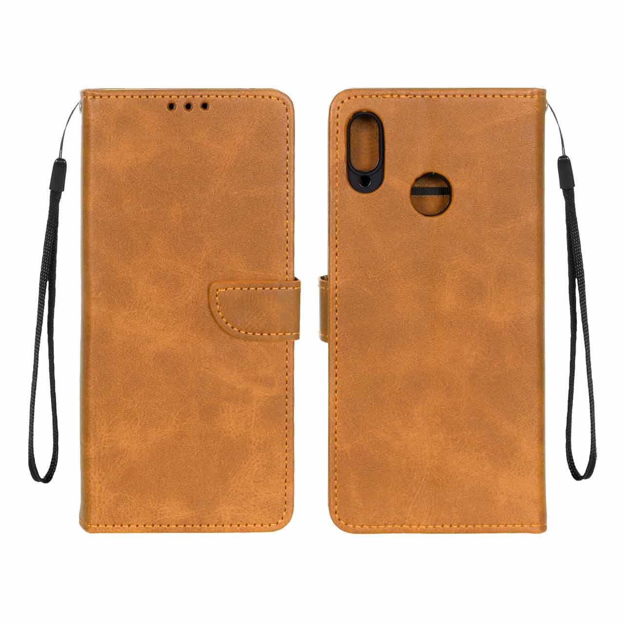 کیف چرمی موبایل مگنتی محافظ لنزدار Huawei Nova 3i - عسلی