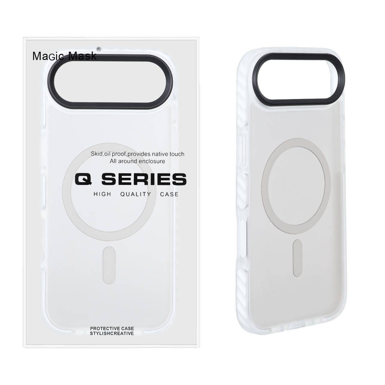 قاب Q Series مات Magsafe دور هاشور Apple iPhone 17 Air - سفید (پک دار)