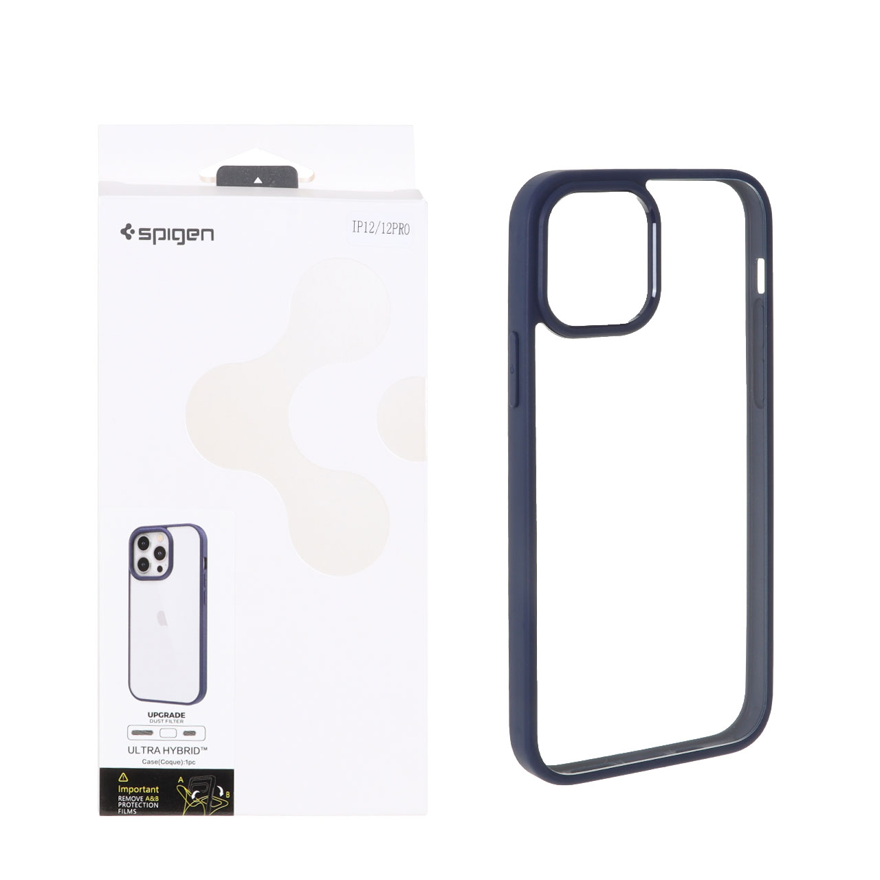 قاب اورجینال Spigen با توری اسپیکر فلزی Apple iPhone 12 Pro / iPhone 12 - سرمه ای (پک دار)