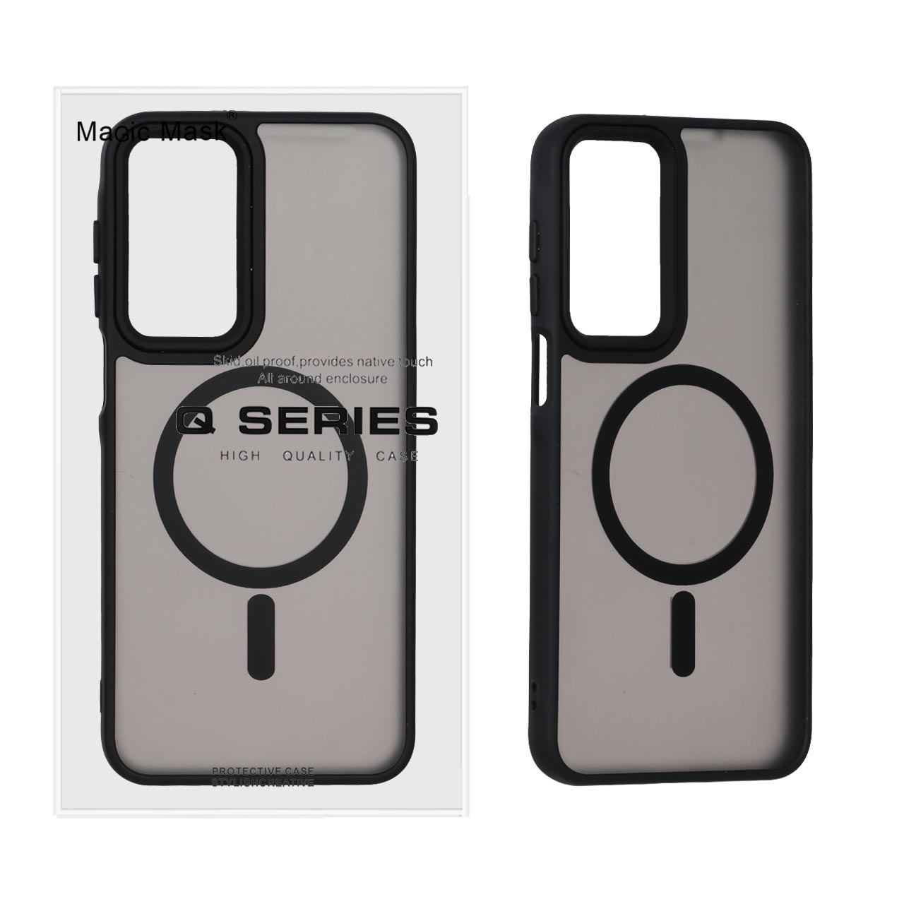 قاب اورجینال Magic Mask مات Magsafe بلک لنز Samsung Galaxy A17 / A16 / A26 - مشکی (پک دار)
