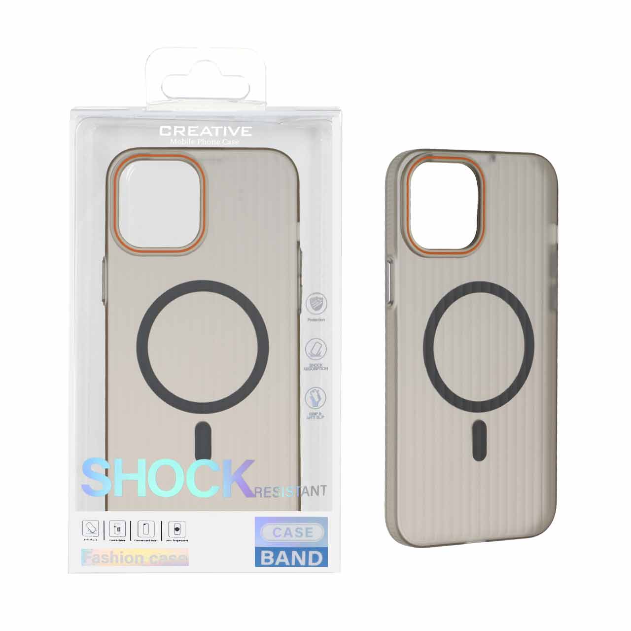 قاب اورجینال کرکره ای مات Magsafe مدل Apple iPhone 12 Pro Max - طوسی (پک دار)