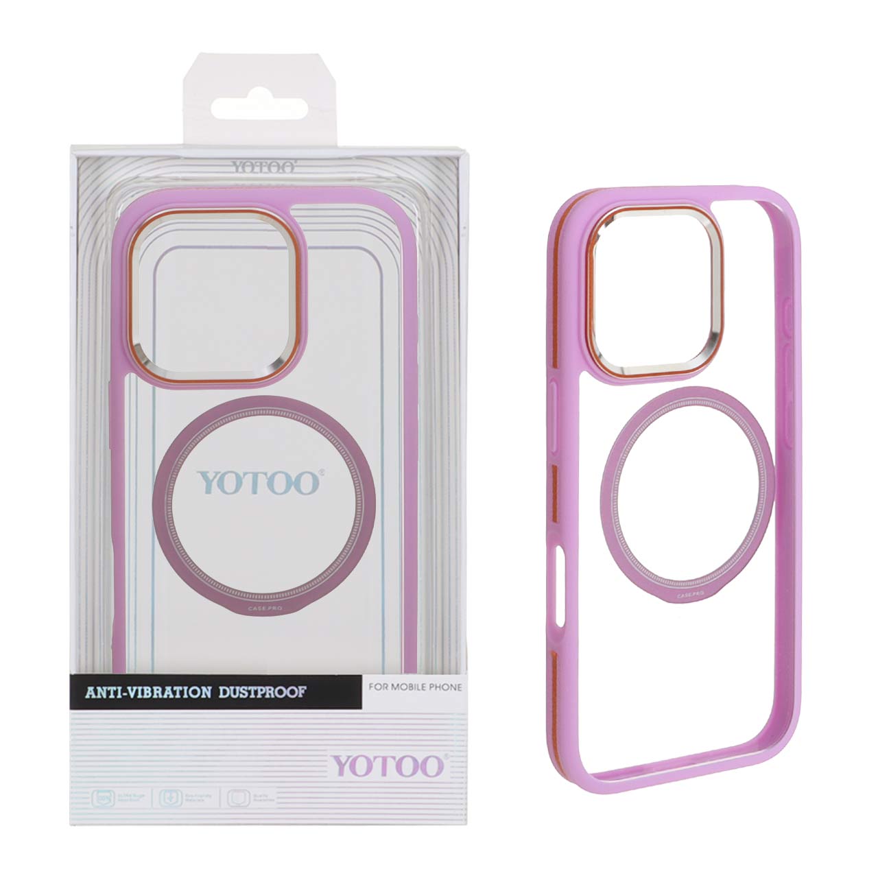 قاب اورجینال Yotoo شفاف MagSafe لنز فلزی Apple iPhone 16 Pro - یاسی (پک دار) - NTC