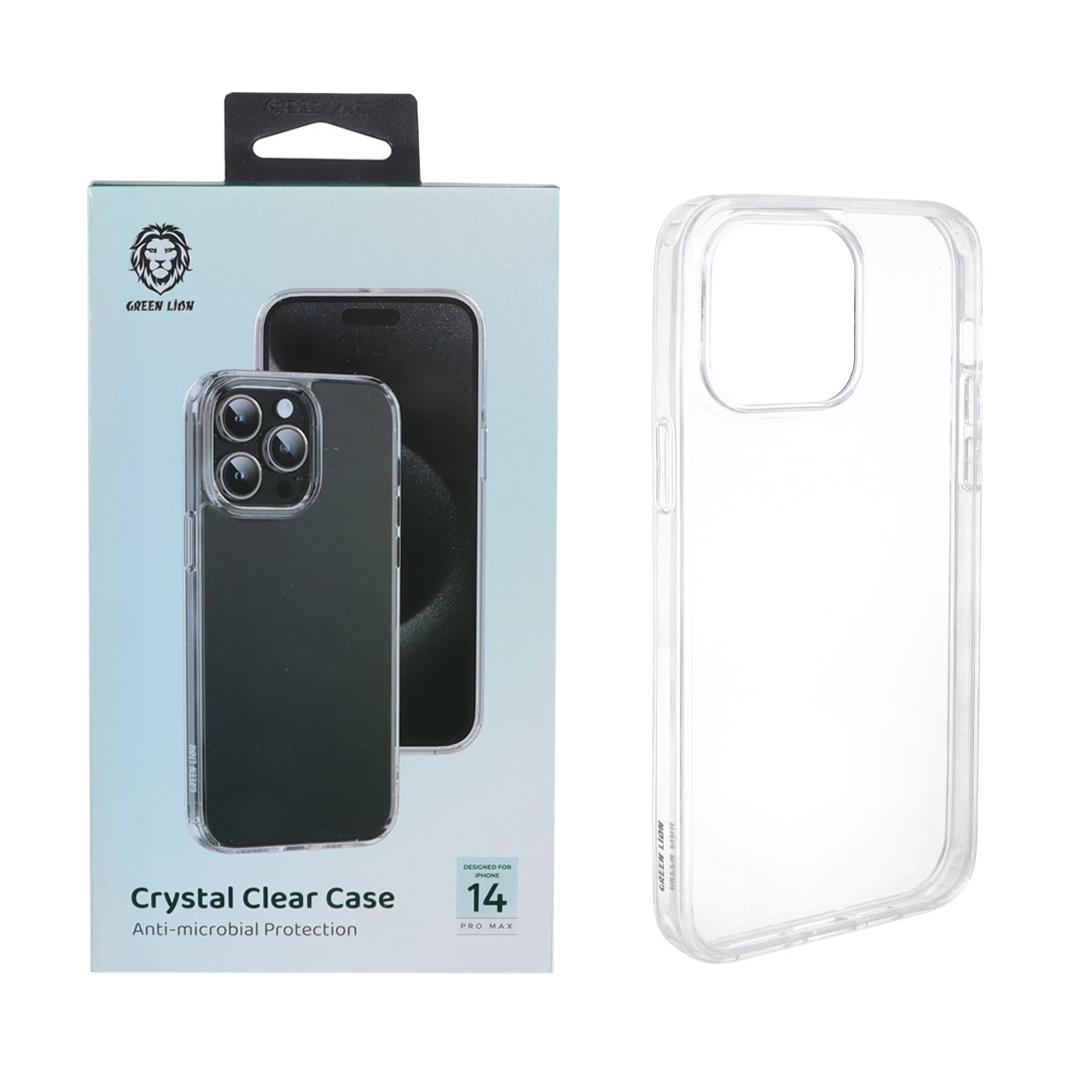 قاب اورجینال Green Lion پشت سخت Crystal Clear مدل Apple iPhone 14 Pro Max - شفاف (پک دار)