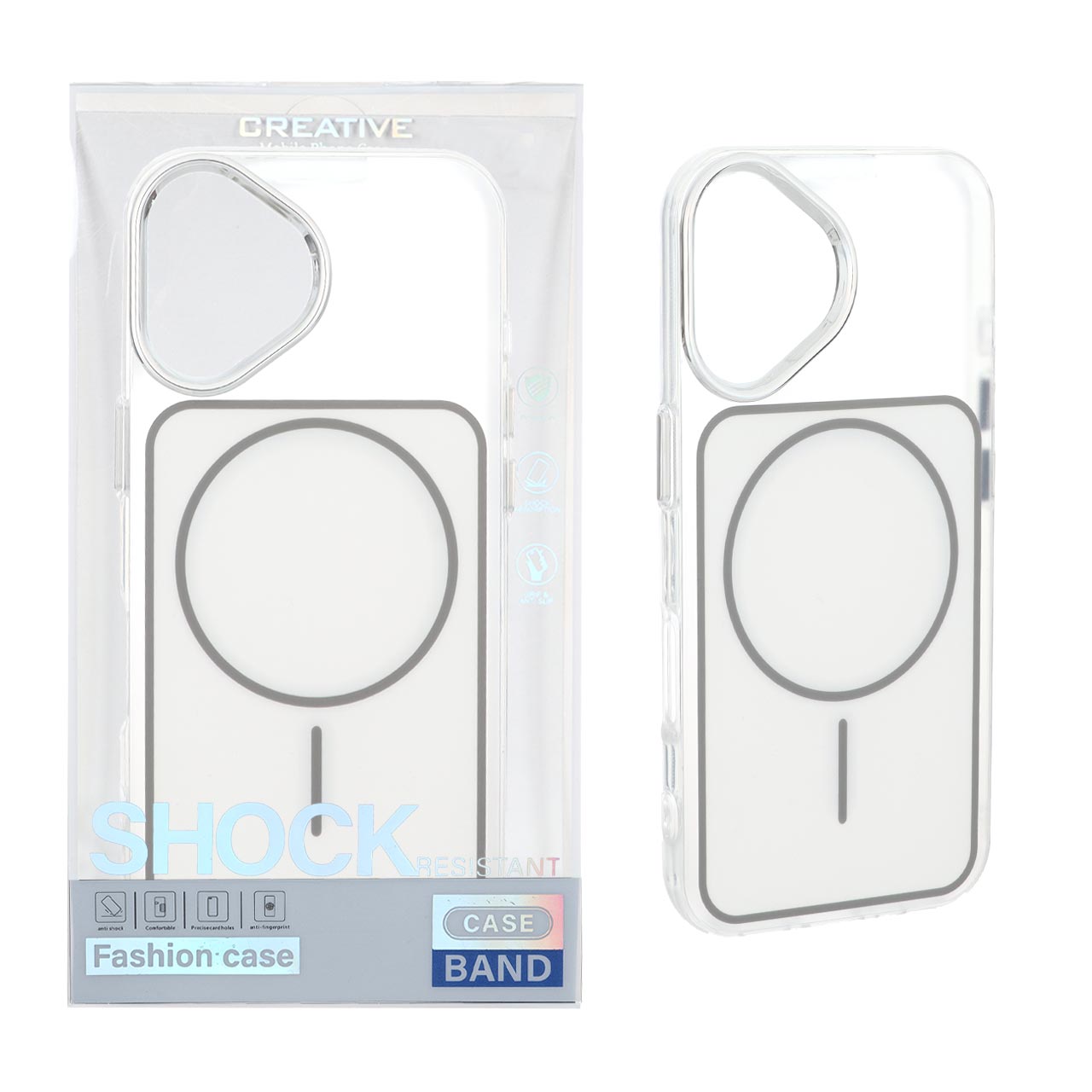 قاب اورجینال Unique Case مات رنگی MagSafe لنز کروم Apple iPhone 16 - سفید (پک دار)