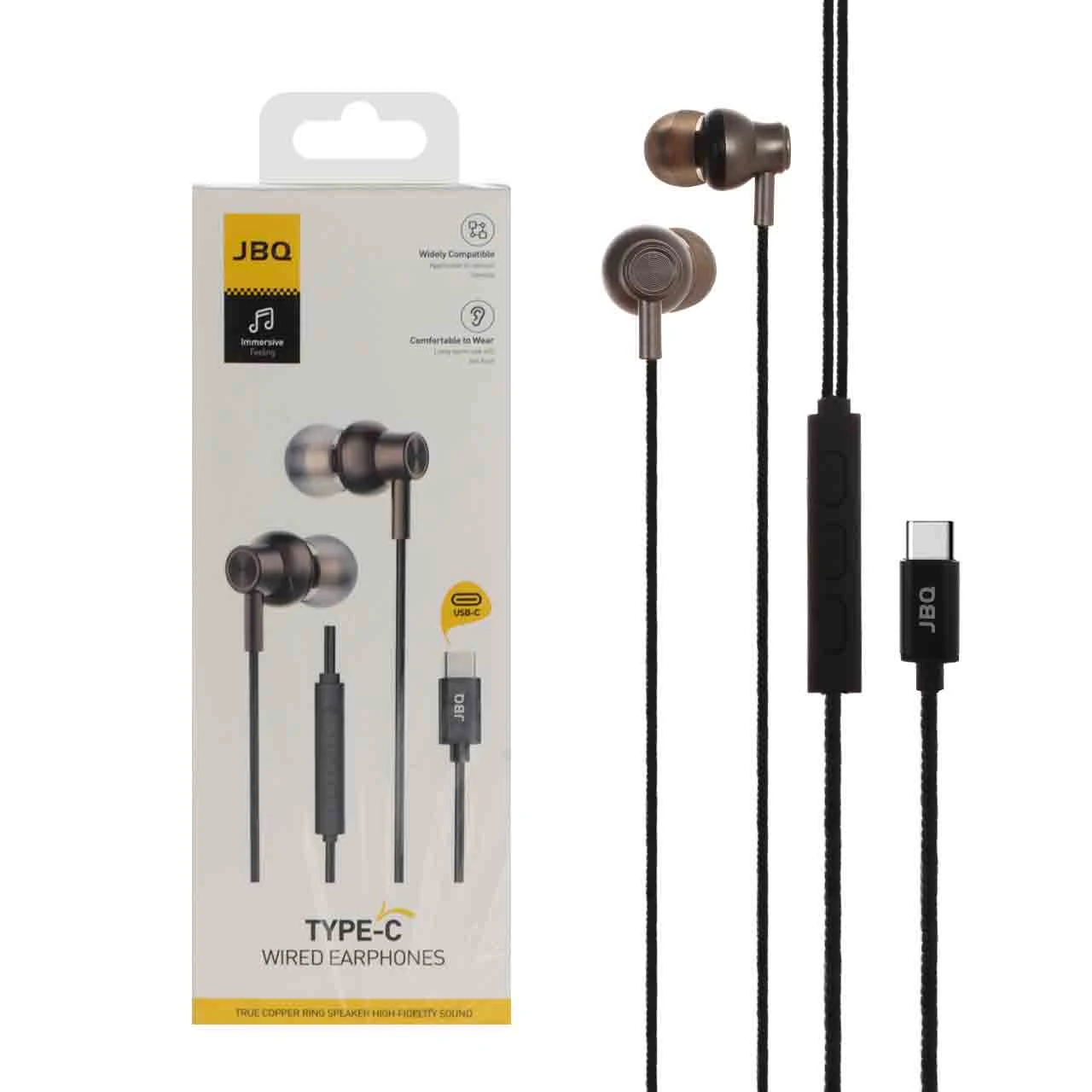 هندزفری با سیم با پورت JBQ Type-C مدل EP-101 - مشکی (گارانتی یکساله رصاصی)