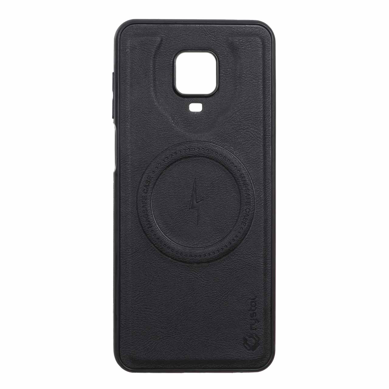 قاب Crystal طرح چرم MagSafe مدل Xiaomi Redmi Note 9S / Redmi Note 9 Pro / Redmi Note 9 Pro Max - مشکی