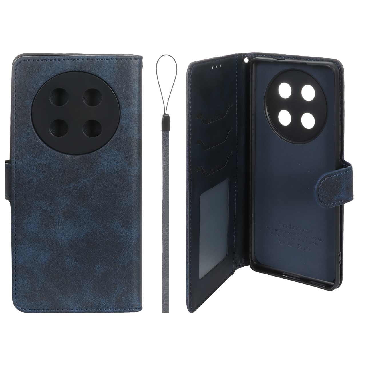 کیف موبایل مگنتی درجه یک داخل خز MNC Plus مدل Honor X9c - سرمه ای