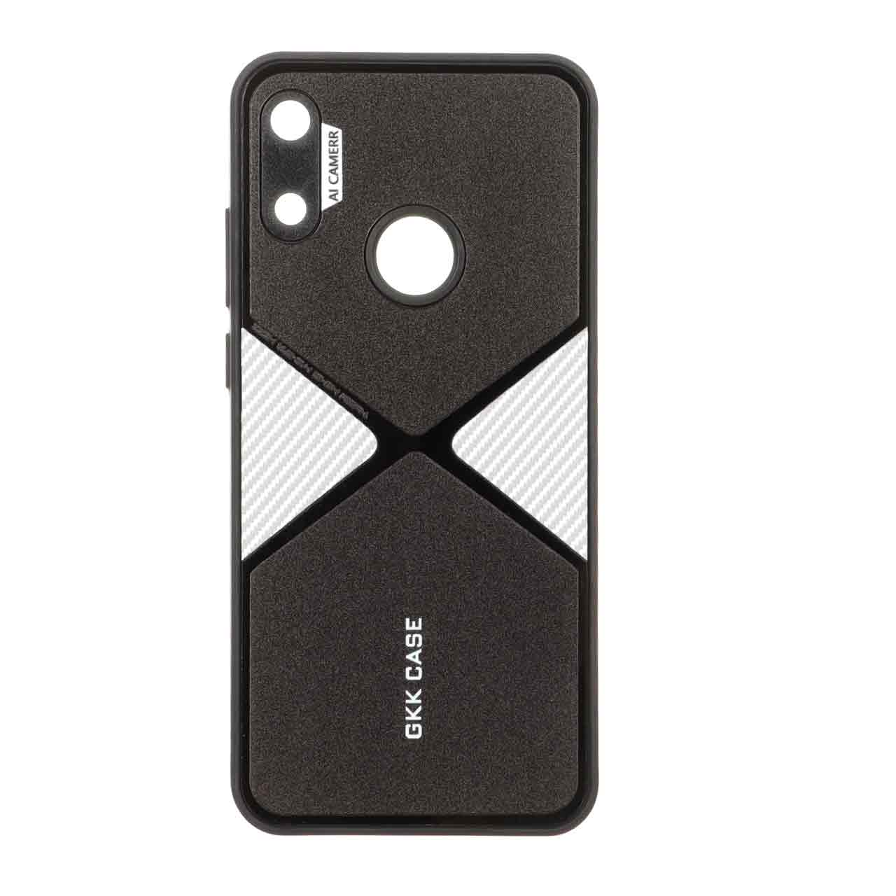 قاب GKK دور براق طرح X محافظ لنزدار Huawei Y6 (2019) / Y6 Prime (2019) / Y6s / Honor 8a - سفید