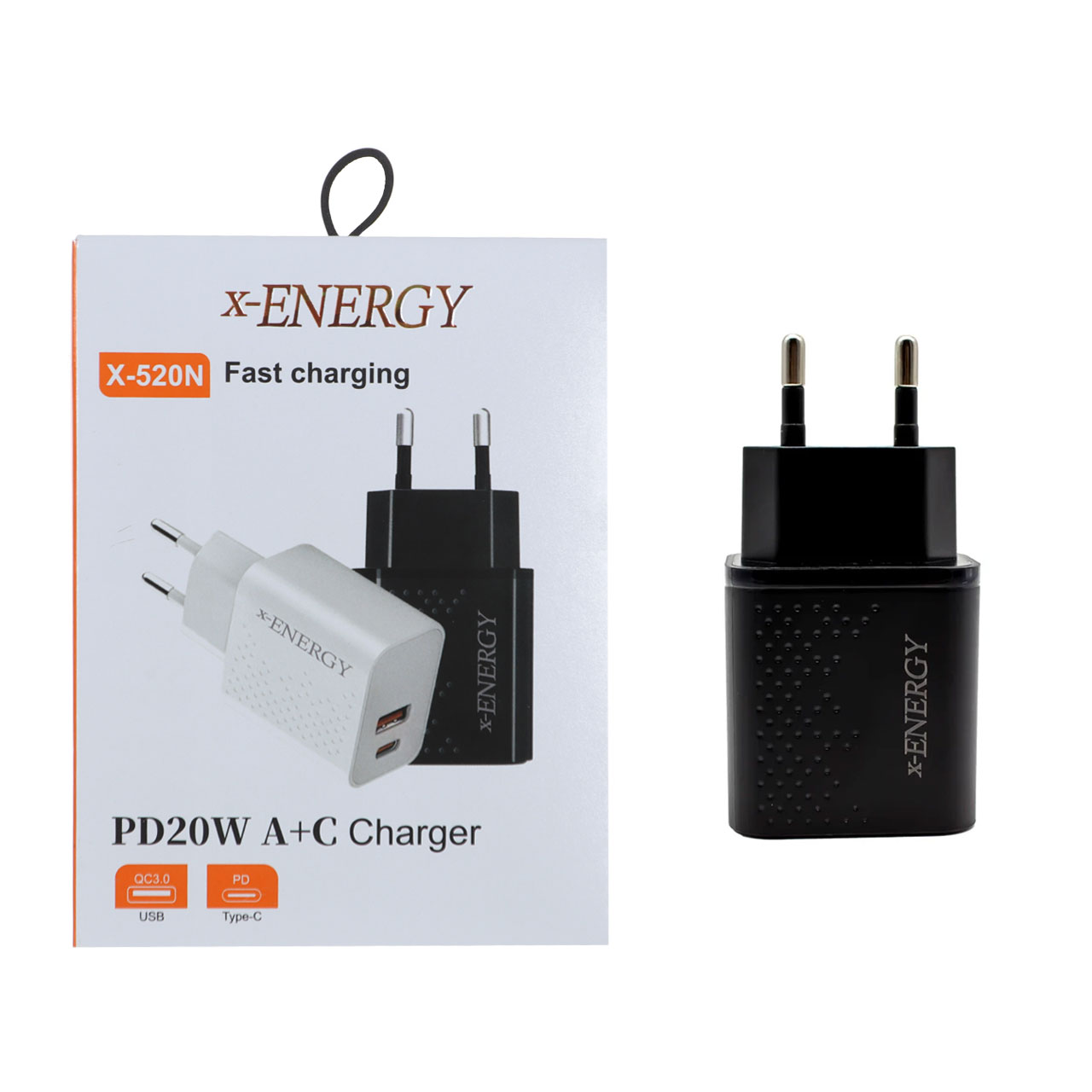 شارژر دیواری فست و PD دو پورت X-Energy مدل X-520N 20W - مشکی