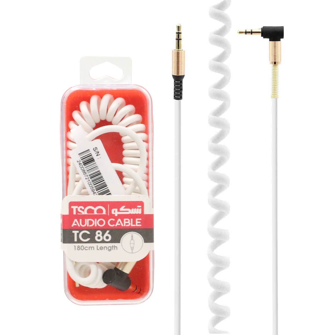 کابل صدا TSCO AUX مدل TC 86 - سفید