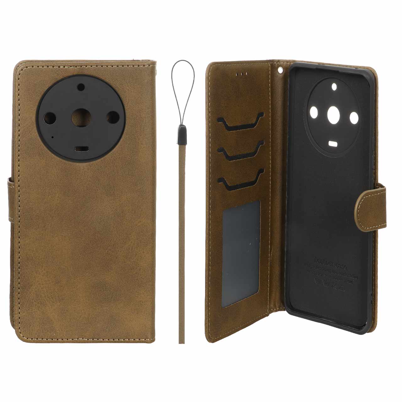 کیف موبایل مگنتی درجه یک داخل خز MNC Plus مدل Realme 11 Pro Plus - سبز زیتونی