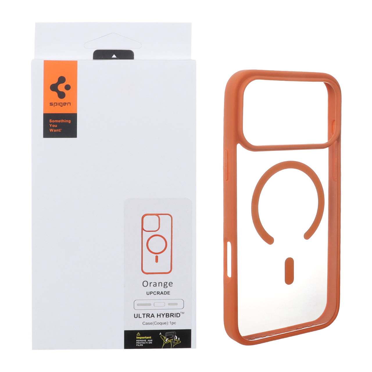 قاب اورجینال Magsafe Spigen با توری اسپیکر فلزی Apple iPhone 17 Pro Max - نارنجی (پک دار)