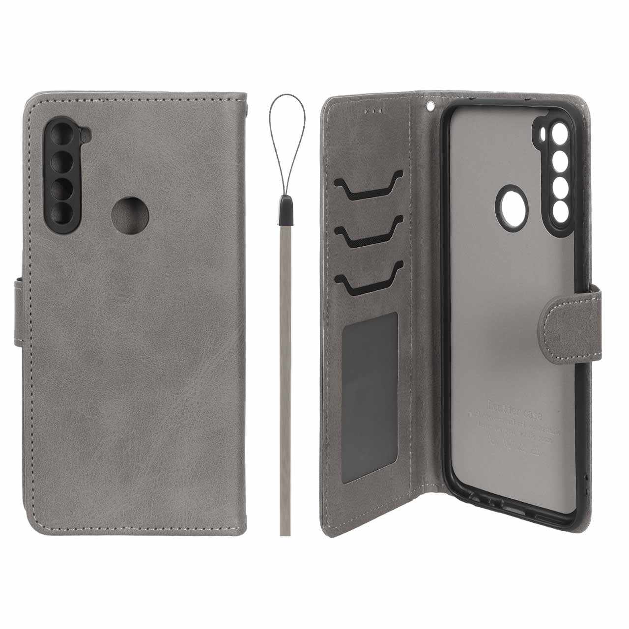 کیف موبایل مگنتی درجه یک داخل خز MNC Plus مدل Xiaomi Redmi Note 8 - خاکستری