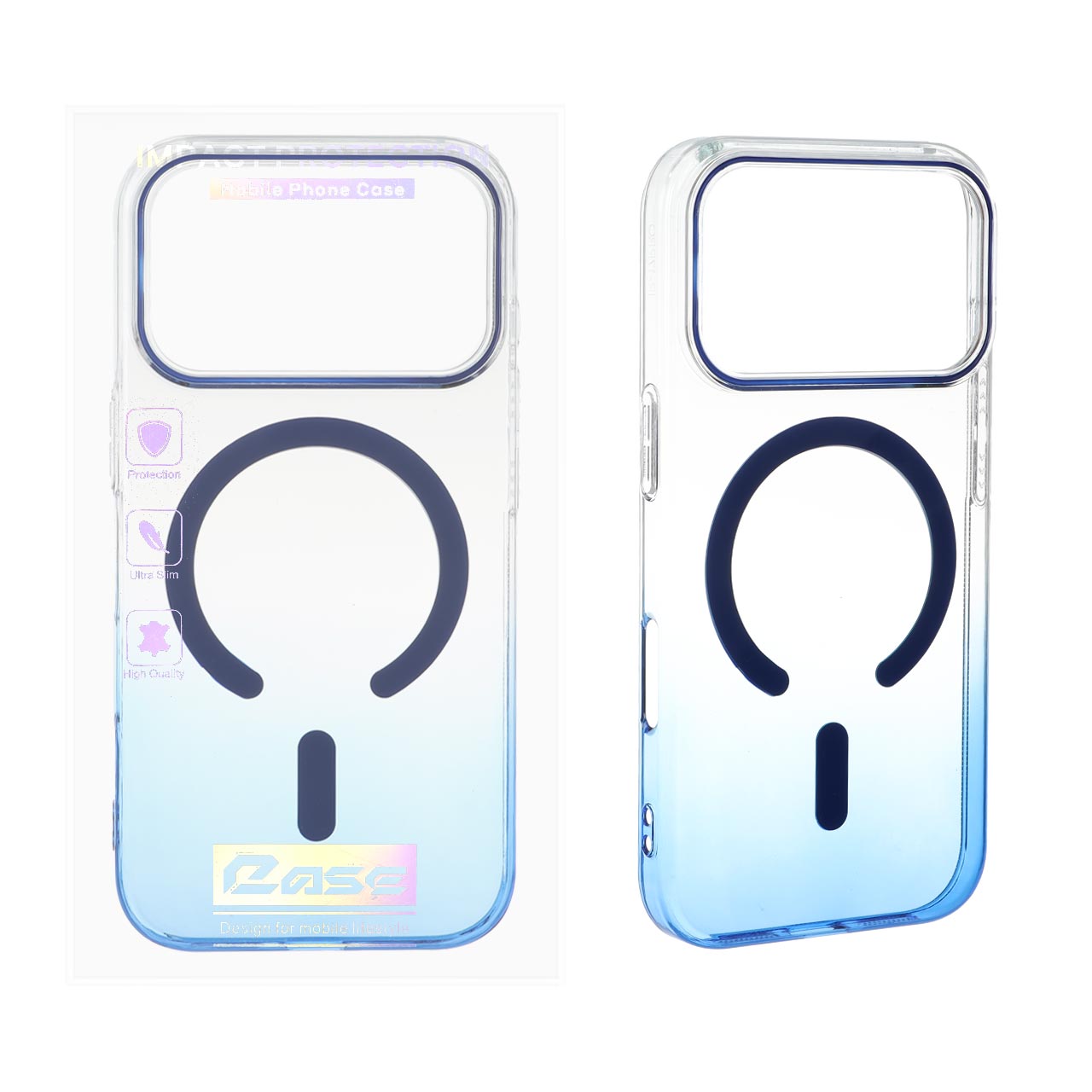قاب اورجینال کریستالی دو رنگ Magsafe مدل Apple iPhone 17 Pro - آبی (پک دار)