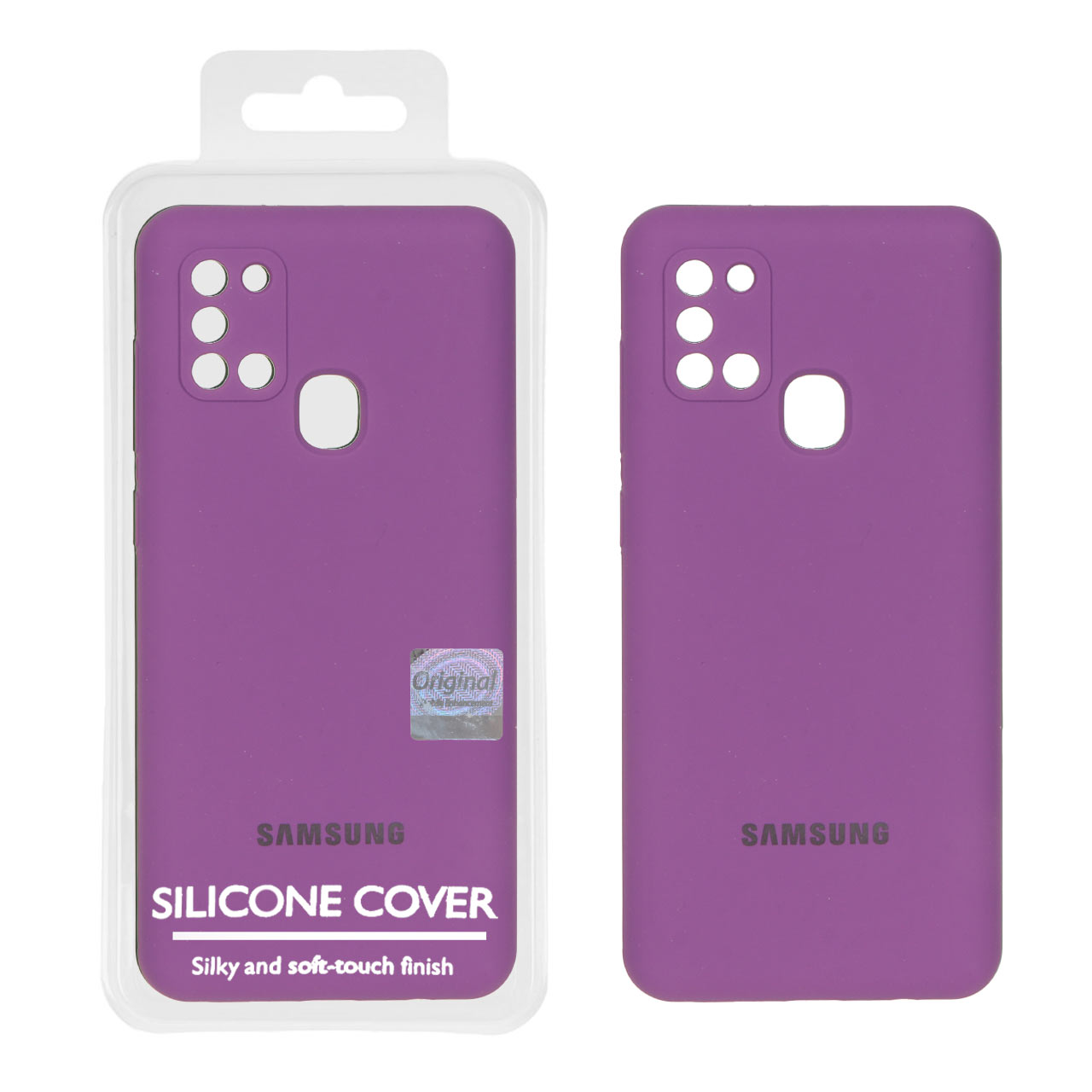 قاب سیلیکونی پاک کنی اورجینال Master Quality مدل Samsung Galaxy A21s - ارغوانی (پک دار)