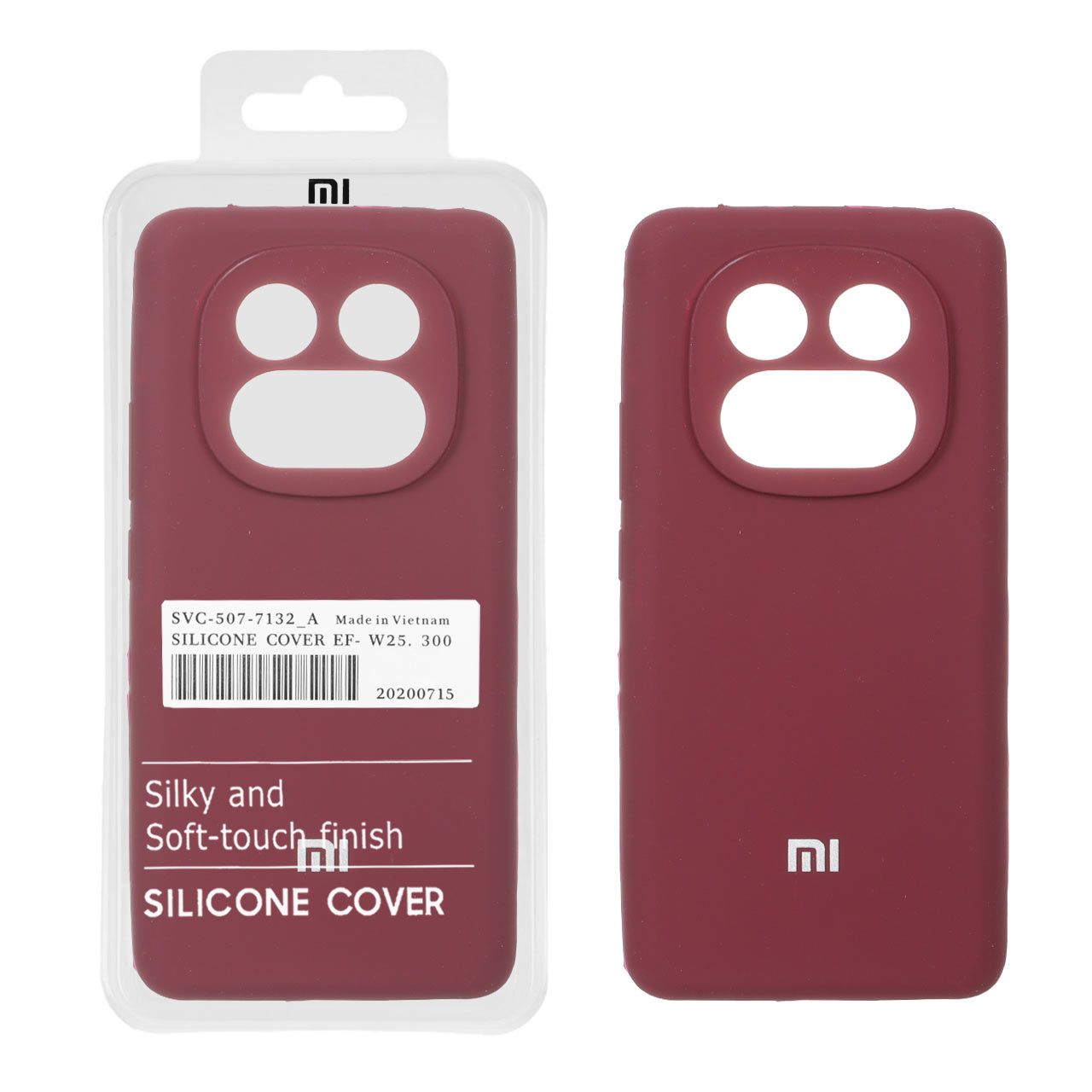 قاب سیلیکونی پاک کنی اورجینال درجه یک Xiaomi Redmi Note 14 Pro 5G / Redmi Note 14 Pro Plus 5G / Poco X7 5G - زرشکی (پک دار) - NTC