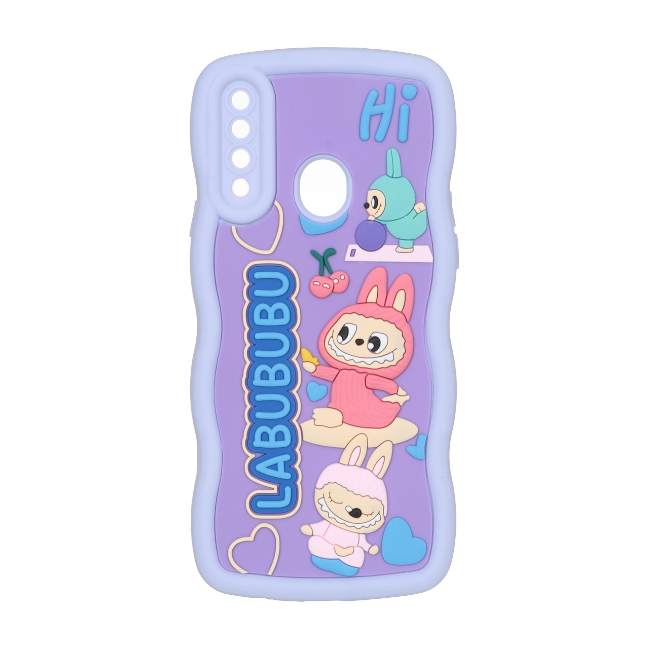 قاب کنگره ای عروسک برجسته محافظ لنزدار Samsung Galaxy A20s - طرح 172