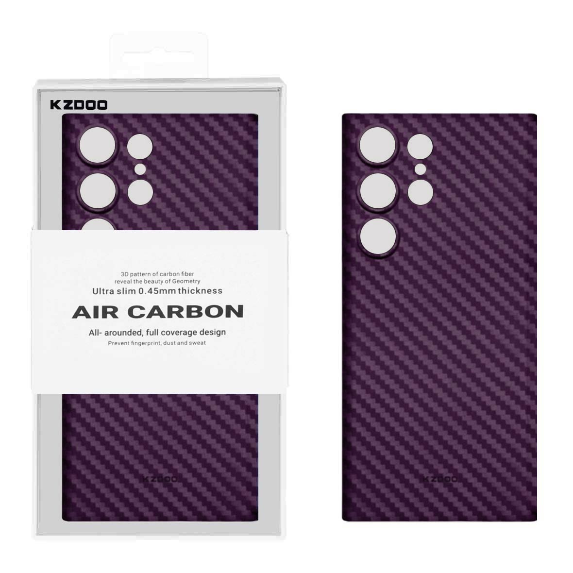 قاب محافظ لنزدار Original KDoo Air Carbon مدل Samsung Galaxy S24 Ultra - بنفش (پک دار)