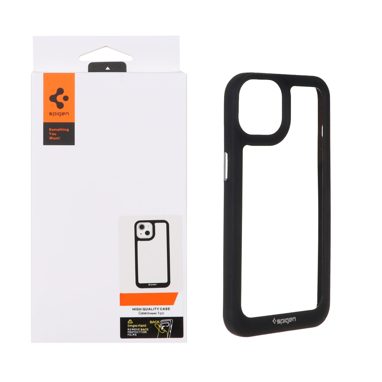 قاب اورجینال Spigen مدل Apple iPhone 13 / iPhone 14 - شفاف مشکی
