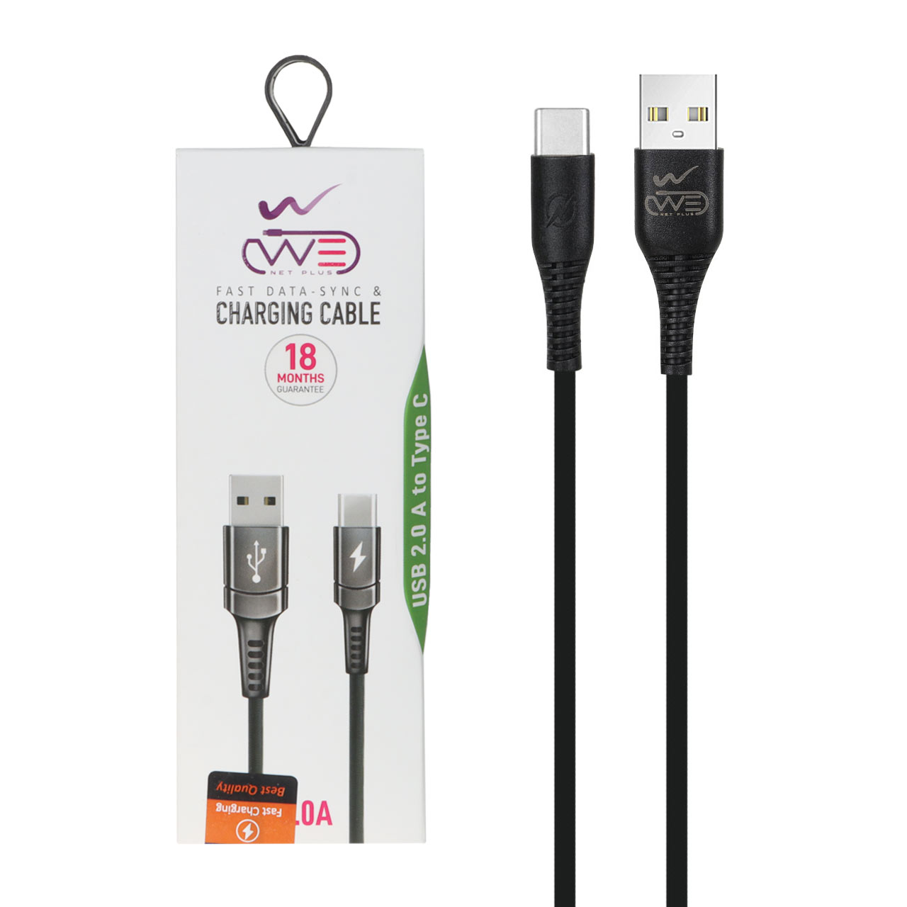 کابل شارژ فست We-net Plus Type-C مدل ETW003 - مشکی