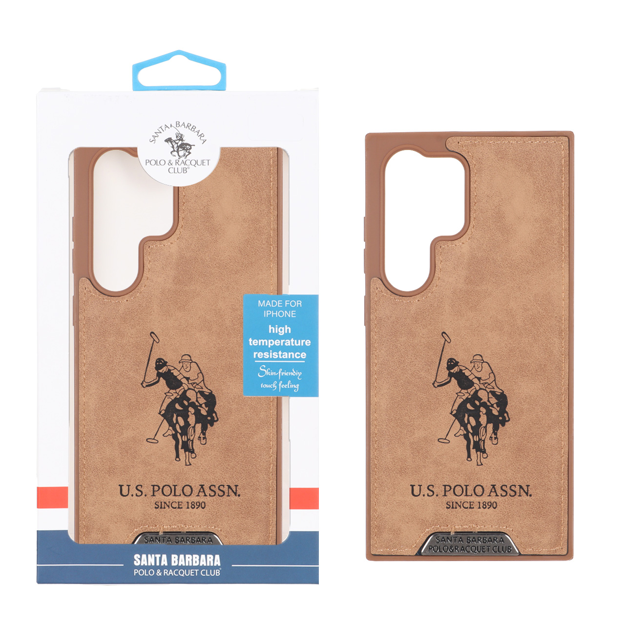 قاب اورجینال US Polo Assn جیر Samsung Galaxy S24 Ultra - عسلی (پک دار)