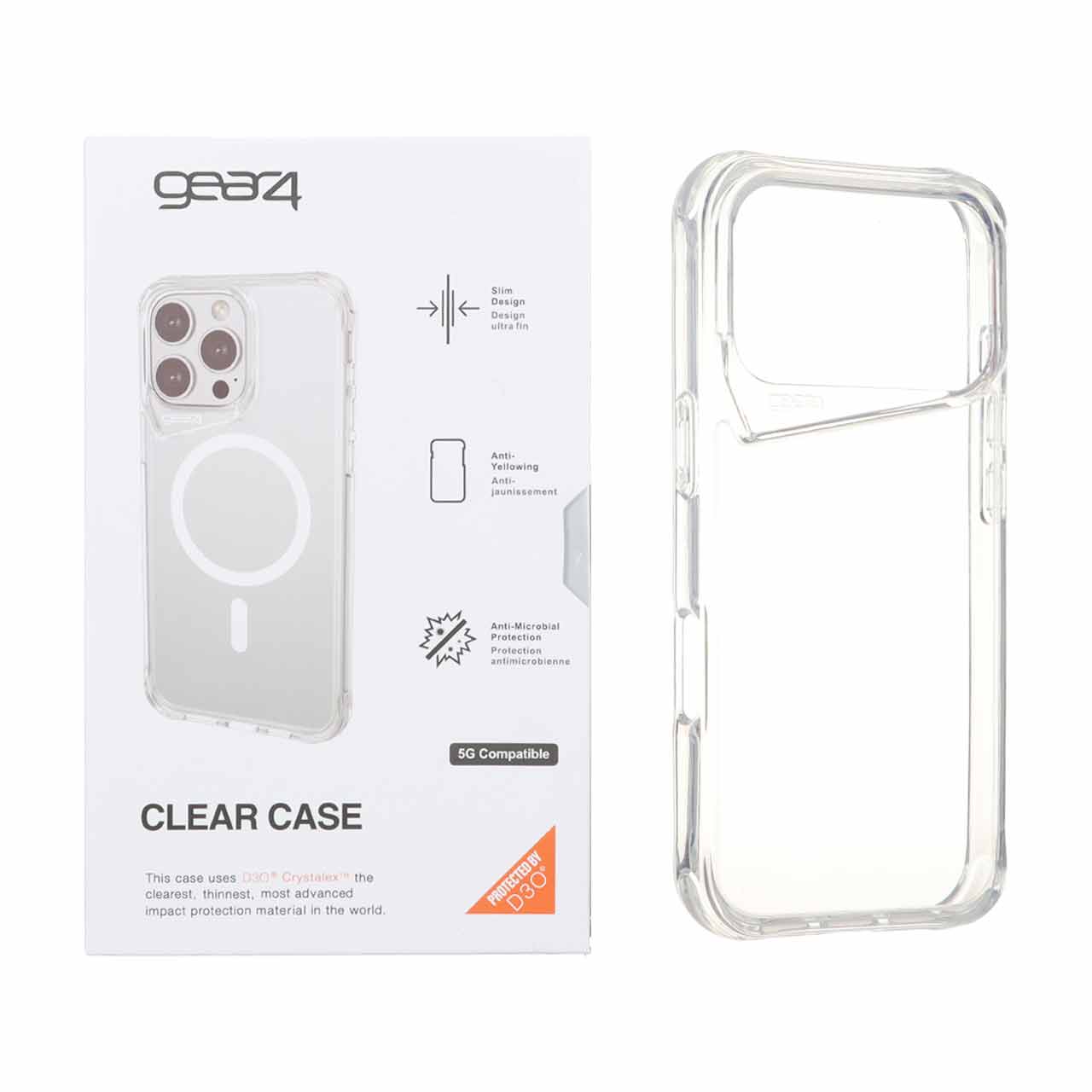 قاب gear4 پشت سخت شفاف Apple iPhone 17 Pro (پک دار)