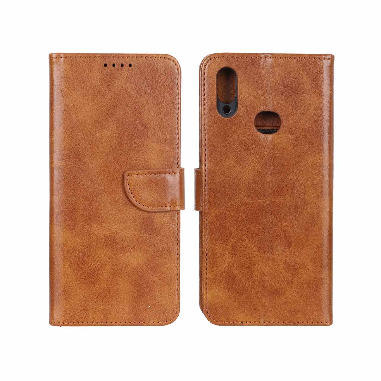 کیف چرمی موبایل مگنتی Samsung Galaxy A10s - عسلی