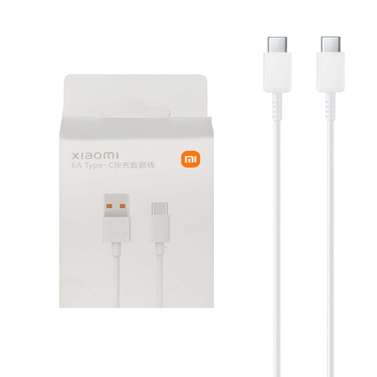 کابل شارژ فست اورجینال Xiaomi Type-C 6A - سفید - اصل چین - kZN (گارانتی شش ماهه Kezen)