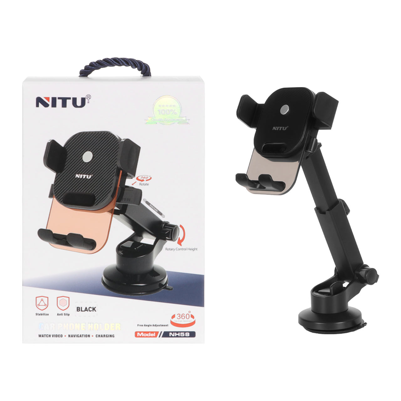 هولدر گوشی موبایل پایه دار Nitu مدل NH58 - مشکی