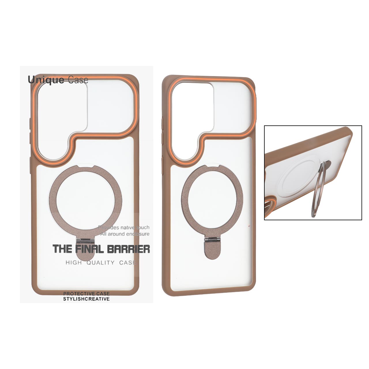 قاب اورجینال Unique Case مات لوپ استندشو Samsung Galaxy S26 Ultra - نسکافه ای (پک دار)