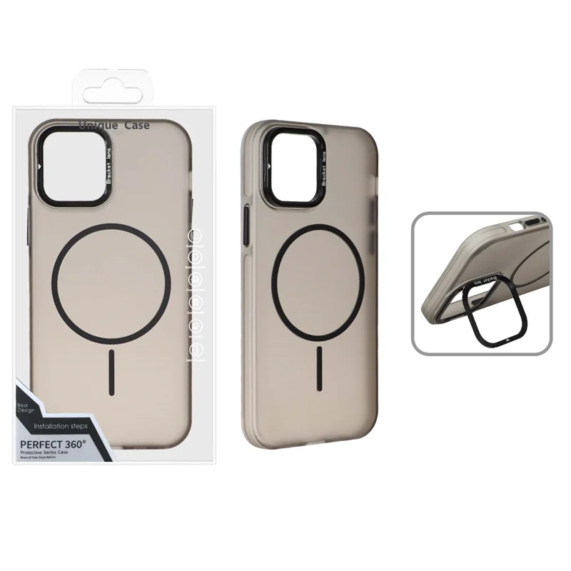 قاب Bracket Lens مات MagSafe لنز استندشو Apple iPhone 12 Pro / iPhone 12 - مشکی (پک دار)