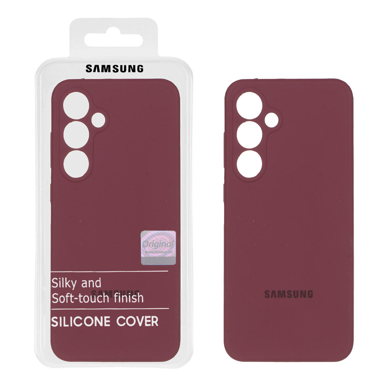 قاب سیلیکونی پاک کنی اورجینال Master Quality مدل  Samsung Galaxy S24 FE - زرشکی (پک دار)