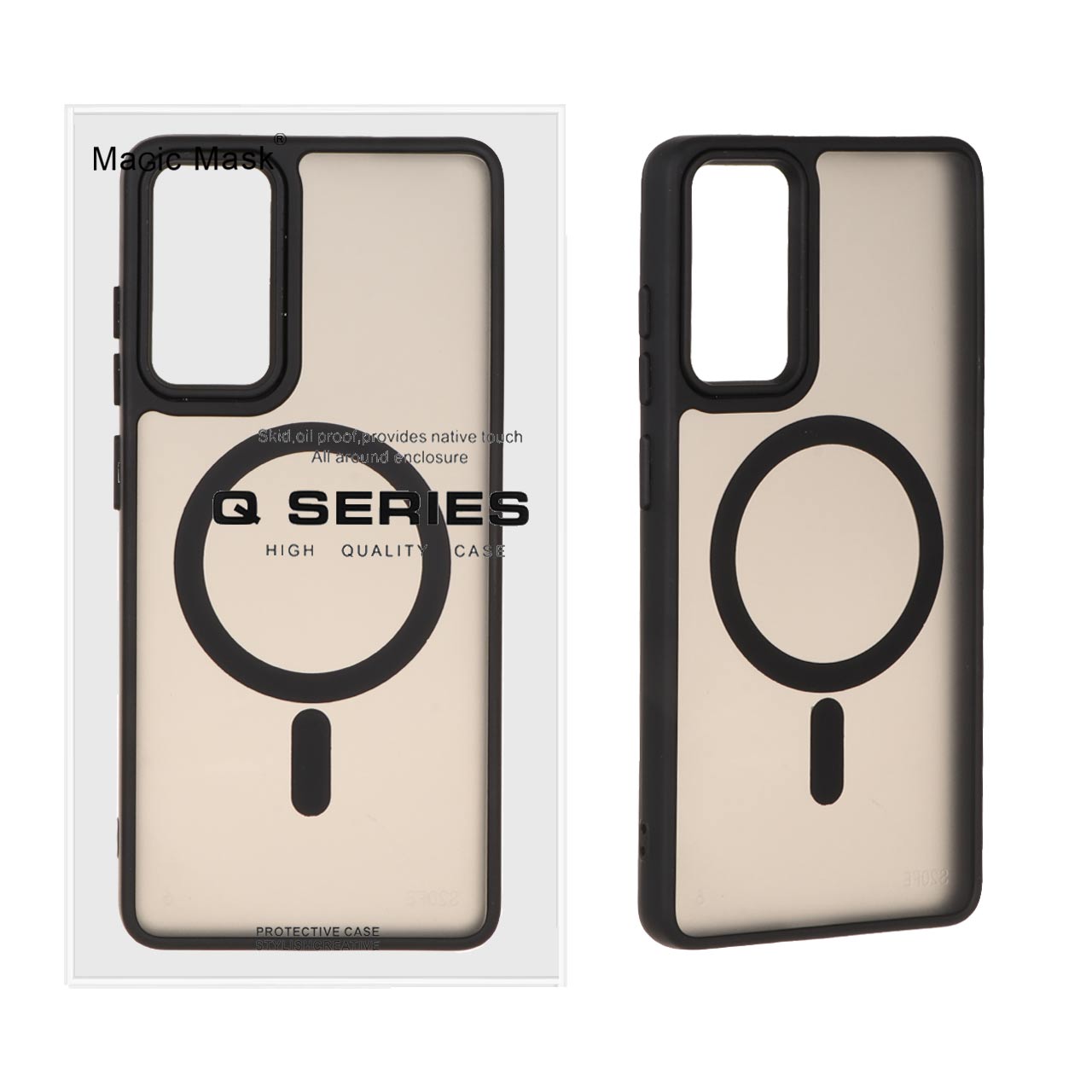 قاب اورجینال Magic Mask مات Magsafe بلک لنز Samsung Galaxy S20 FE - مشکی (پک دار)