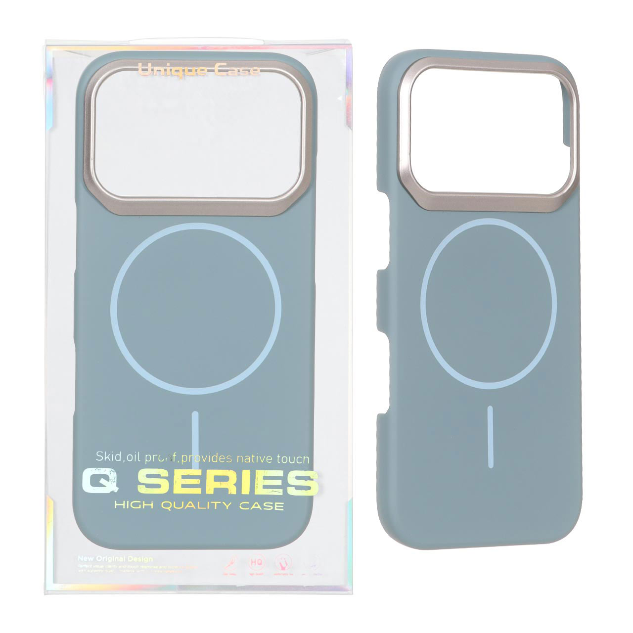 قاب اورجینال Q Series پشت سخت MagSafe دور لنز برجسته Apple iPhone 17 Pro Max - سبز (پک دار)